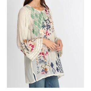 Johnny Was Sz M Esmeralda Embroidered Tunic